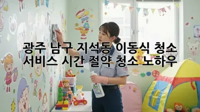 광주 남구 지석동 이동식 청소 서비스: 시간 절약 청소 노하우